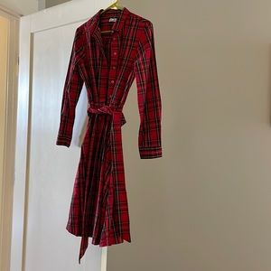 J Crew red tartan plaid dress. New with tags! Size 8.